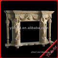 Carved Statued Marble Fireplace Mantel Sculpture YL-B053